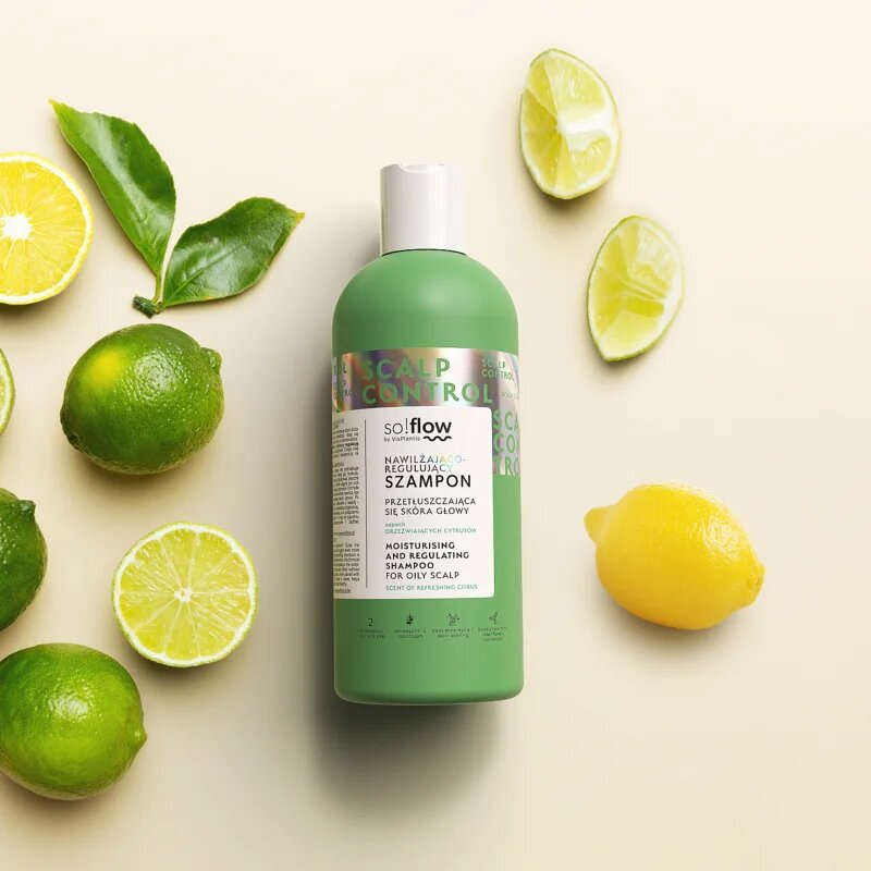 so!flow Oily Scalp Moisturizing and Regulating Shampoo hydratační šampon pro mastnou pokožku hlavy 400 ml