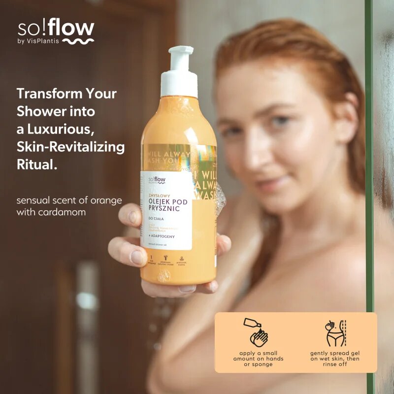 so!flow Sensual Shower Oil sprchový olej pro suchou pokožku Orange with Cardamom 400 ml