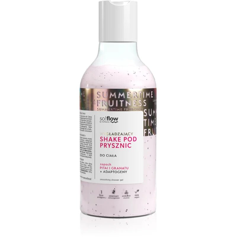 so!flow Smoothing Shower Shake sprchový gel pro všechny typy pokožky Pithaja & Pomegranate 400 ml