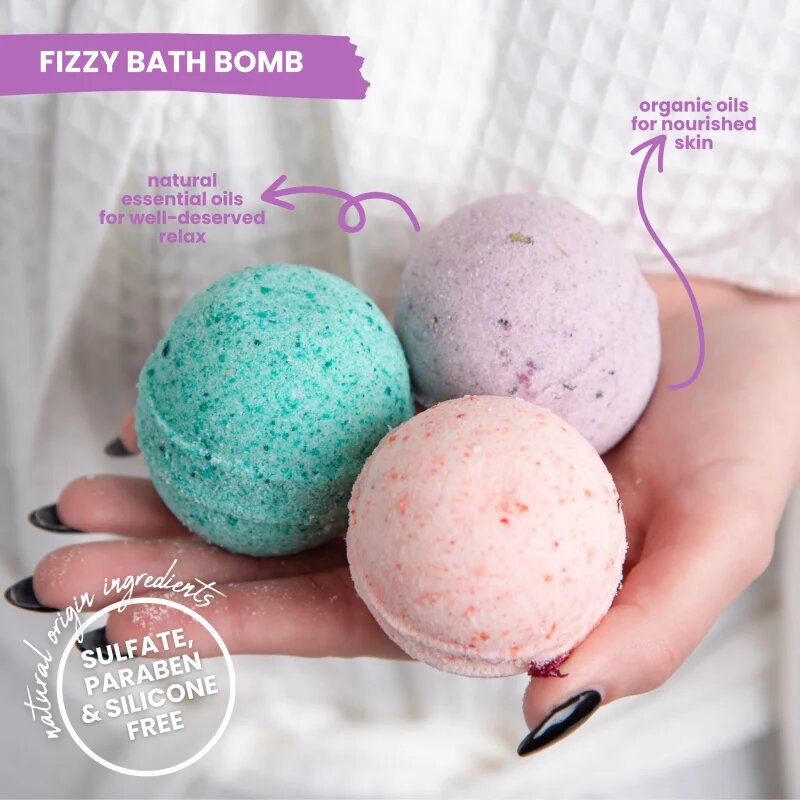 Soaphoria Lavender Fields Fizzy Bath Bomb koupelový balistik s regeneračním účinkem 85 g