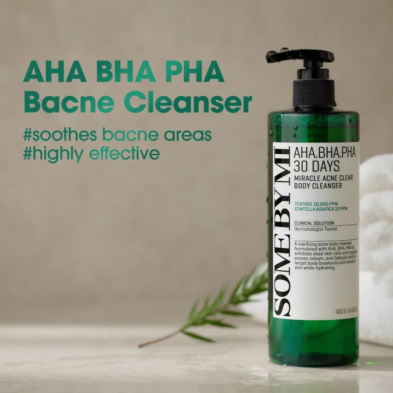 Some By Mi AHA∙BHA∙PHA 30 Days Miracle Acne Clear Body Cleanser pěnivý čisticí gel pro problematickou a mastnou pokožku 400 g