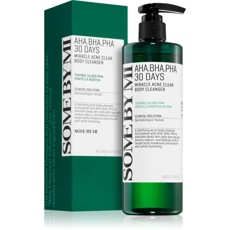 Some By Mi AHA∙BHA∙PHA 30 Days Miracle Acne Clear Body Cleanser pěnivý čisticí gel pro problematickou a mastnou pokožku 400 g