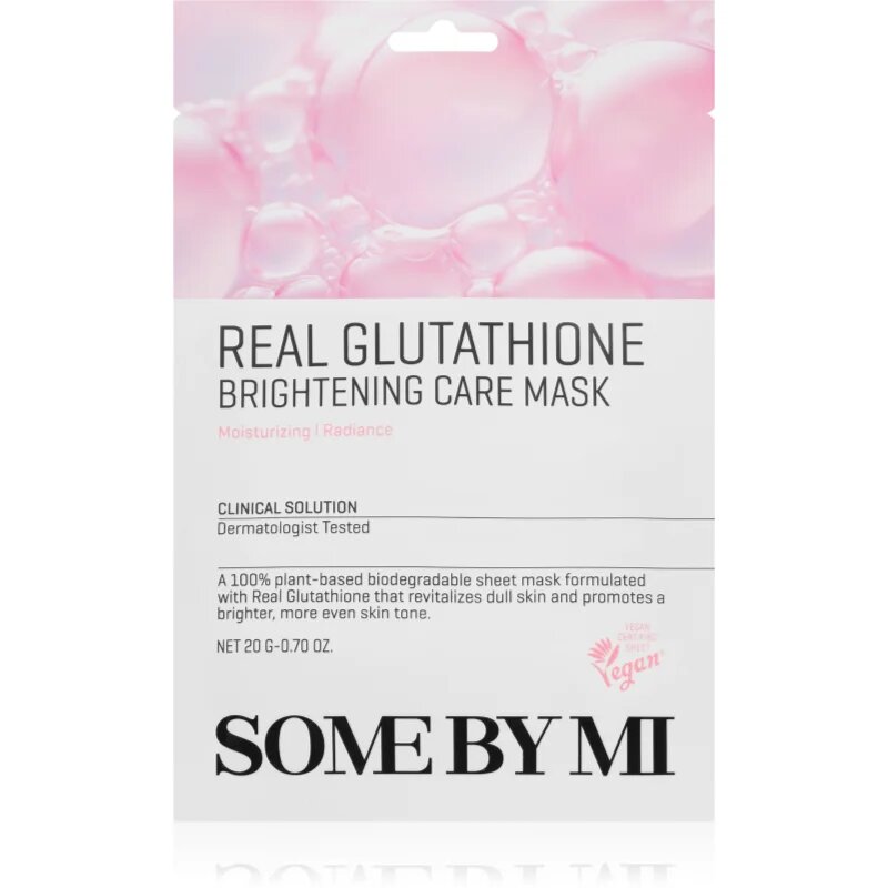 Some By Mi Clinical Solution Glutathione Brightening Care Mask rozjasňující plátýnková maska pro sjednocení barevného tónu pleti 20 g
