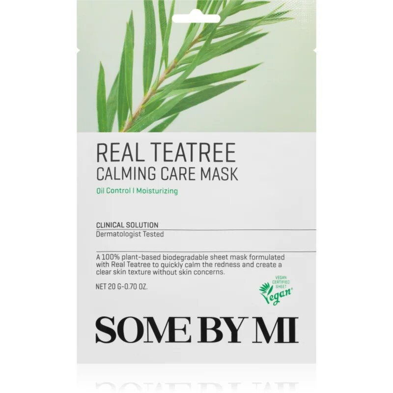 Some By Mi Clinical Solution Teatree Calming Care Mask zklidňující plátýnková maska pro problematickou pleť akné 20 g
