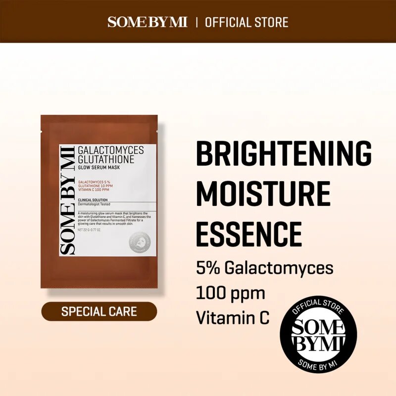 Some By Mi Galactomyces Glutathione Glow Serum Mask rozjasňující plátýnková maska pro citlivou a suchou pleť 22 g