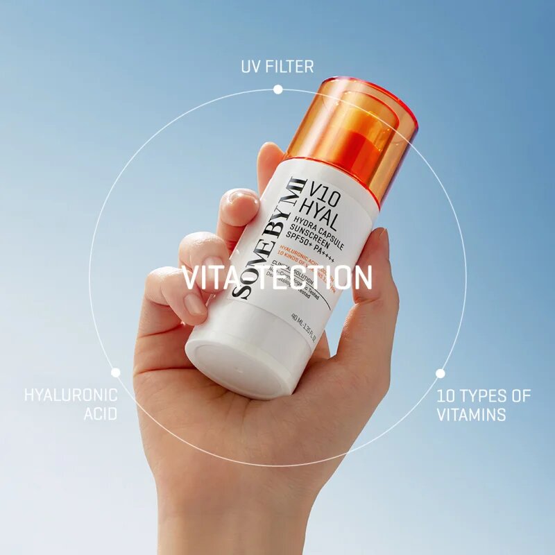 Some By Mi V10 Hyal Hydra Capsule Sunscreen ochranný krém pro citlivou a intolerantní pleť SPF 50+ 40 ml