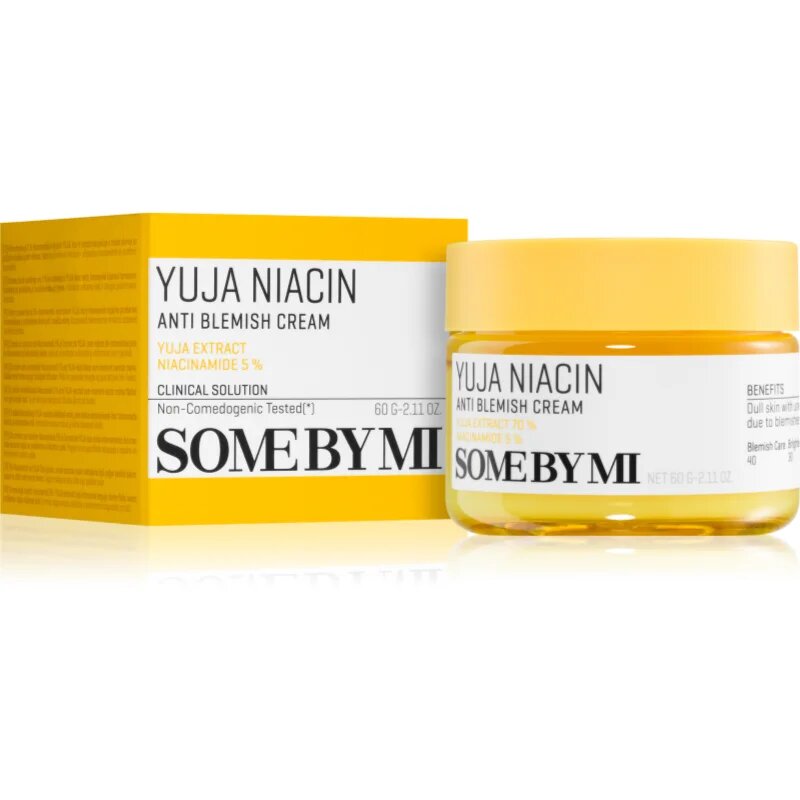 Some By Mi Yuja Niacin Anti Blemish Cream hydratační a rozjasňující pleťový krém pro pleť s hyperpigmentací 60 g