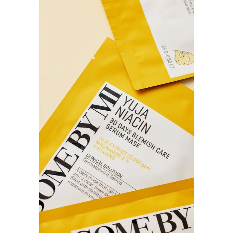 Some By Mi Yuja Niacin Blemish Care Serum Mask rozjasňující plátýnková maska pro mastnou a problematickou pleť 25 g