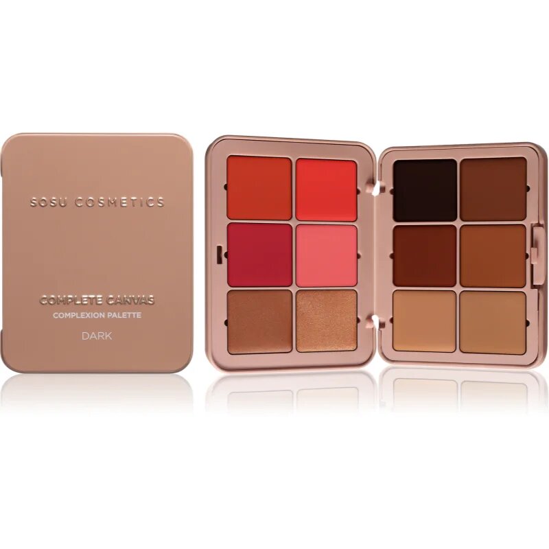 SOSU Cosmetics Complete Canvas Complexion Palette multifunkční paleta na obličej odstín Dark 26.4 g