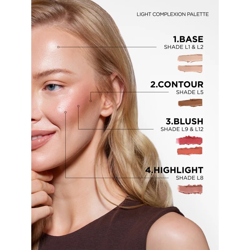 SOSU Cosmetics Complete Canvas Complexion Palette multifunkční paleta na obličej odstín Light 26.4 g