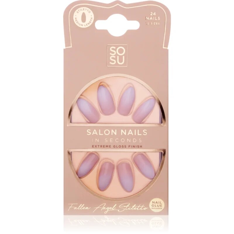 SOSU Cosmetics Salon Nails umělé nehty odstín Fallen Angel 24 ks