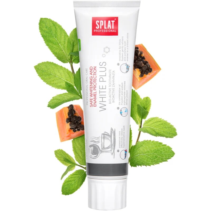 Splat Professional White Plus bioaktivní zubní pasta pro šetrné bělení a ochranu zubní skloviny 100 ml