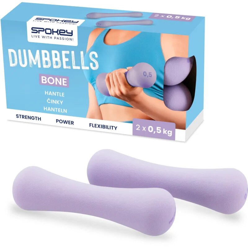 Spokey Bone sada neoprenových činek 2x0.5 kg