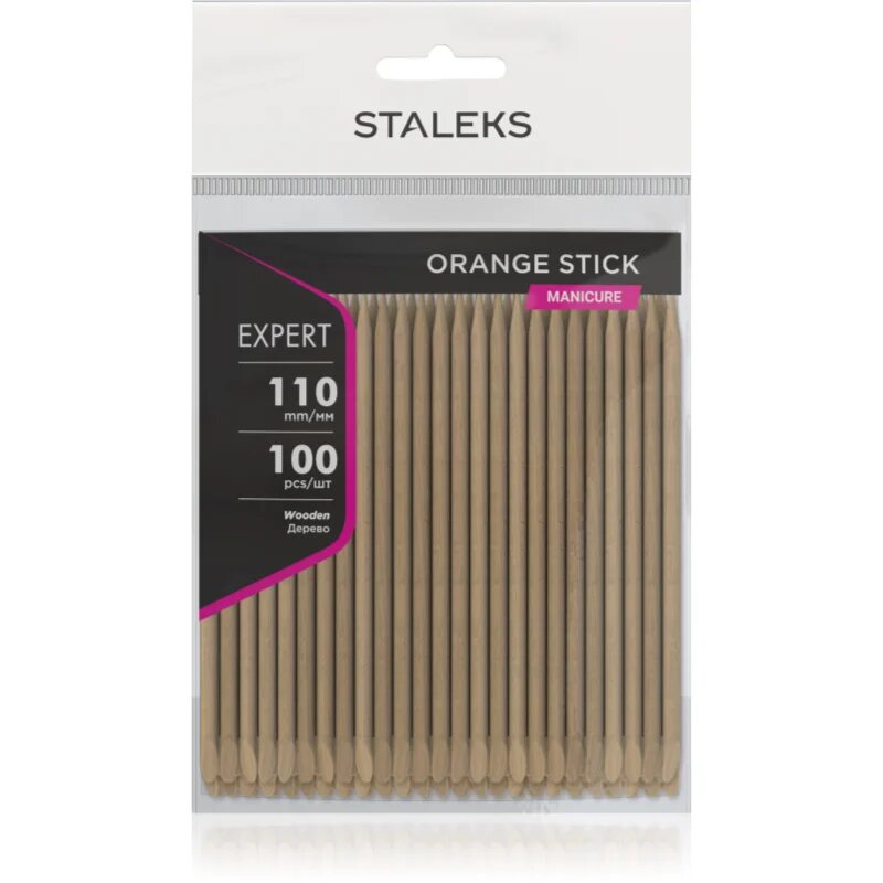 Staleks Expert Orange stick dřevěný zatlačovač nehtové kůžičky 100 ks