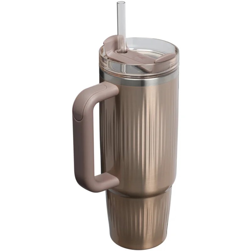 Stanley Quencher H2.O FlowState™ Fluted Tumbler nerezový tumbler s brčkem střední Pale Gold Shine 1 ks