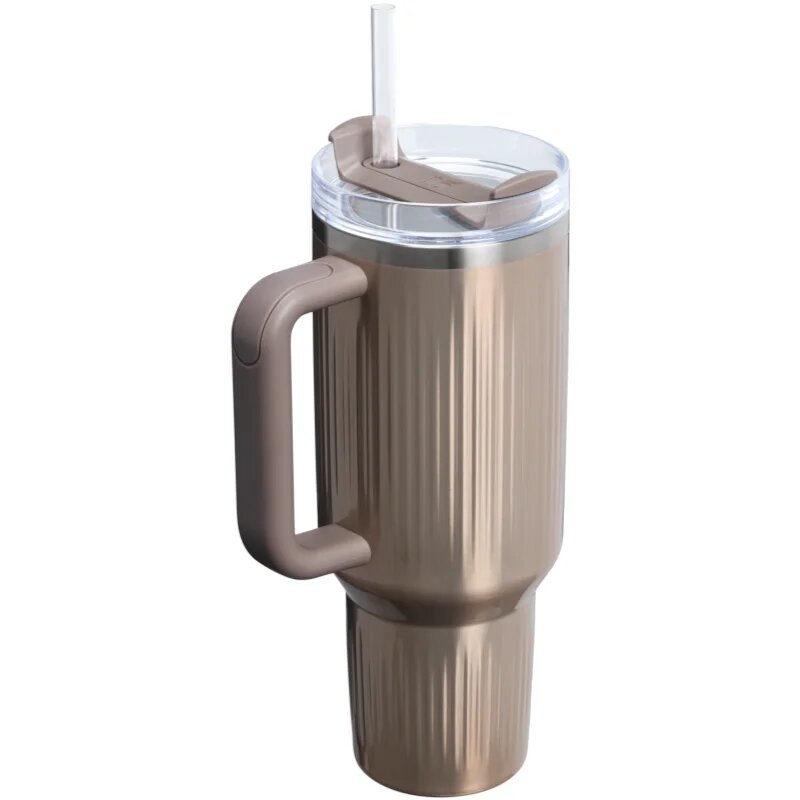 Stanley Quencher H2.O Fluted Tumbler nerezový tumbler s brčkem velký Pale Gold Shine 1 ks