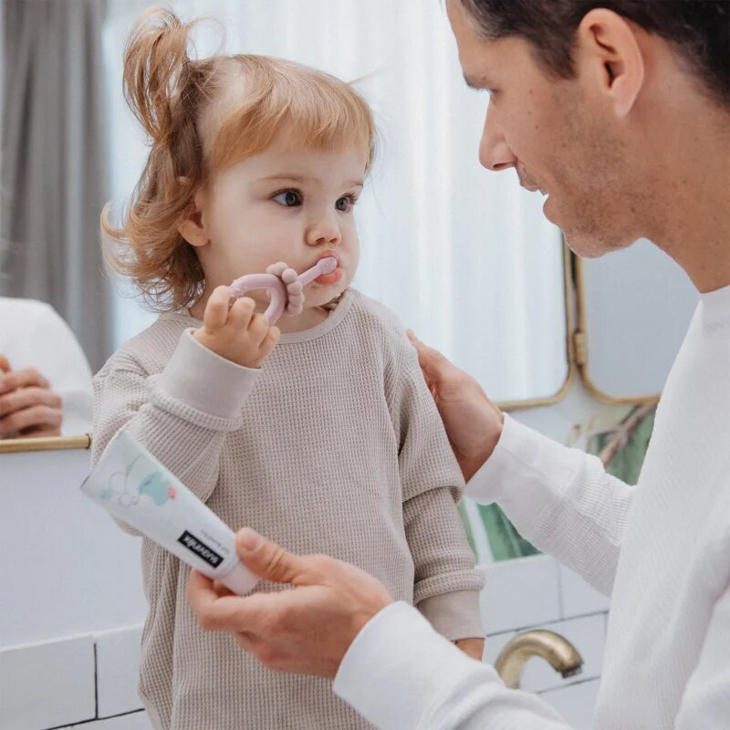 Suavinex Baby Training Toothbrush zubní kartáček pro děti 0-2 y Blue 1 ks
