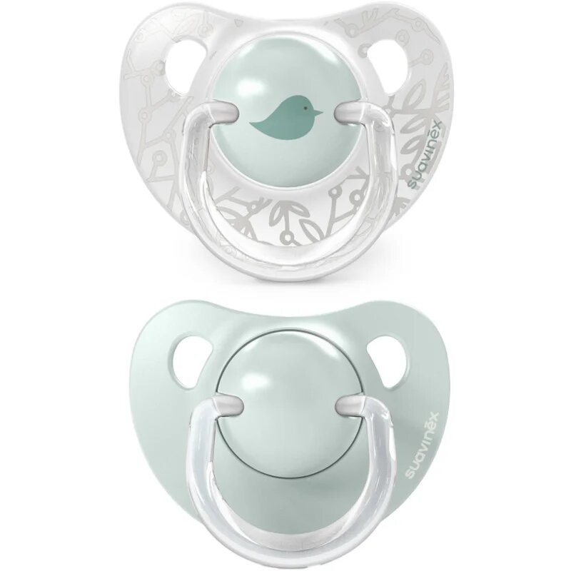 Suavinex Birdies Anatomical Silicone 0-6m dudlík Green 2 ks