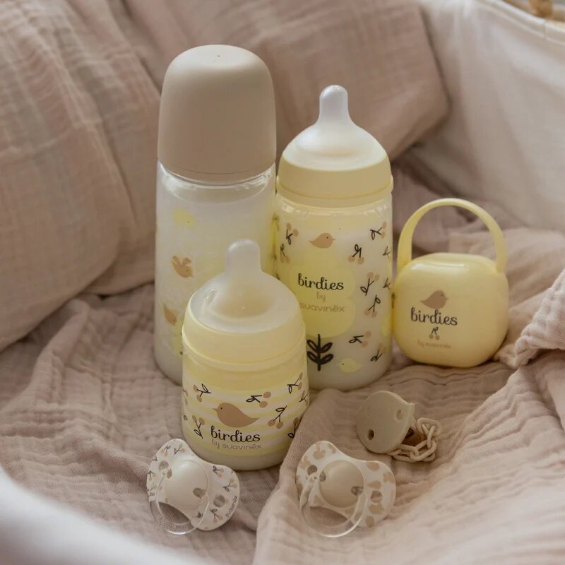 Suavinex Birdies Anatomical Silicone 0-6m dudlík Pink 2 ks