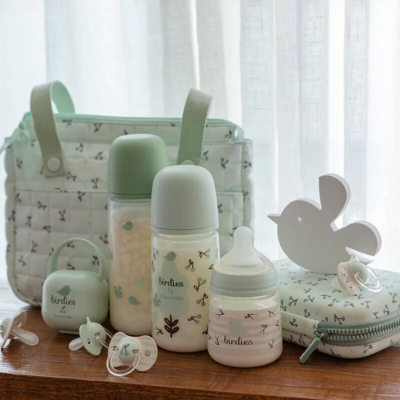 Suavinex Birdies Anticolic Baby Bottle kojenecká láhev Green 360 ml
