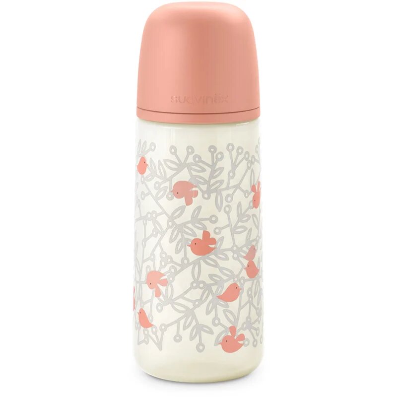 Suavinex Birdies Anticolic Baby Bottle kojenecká láhev Pink 360 ml