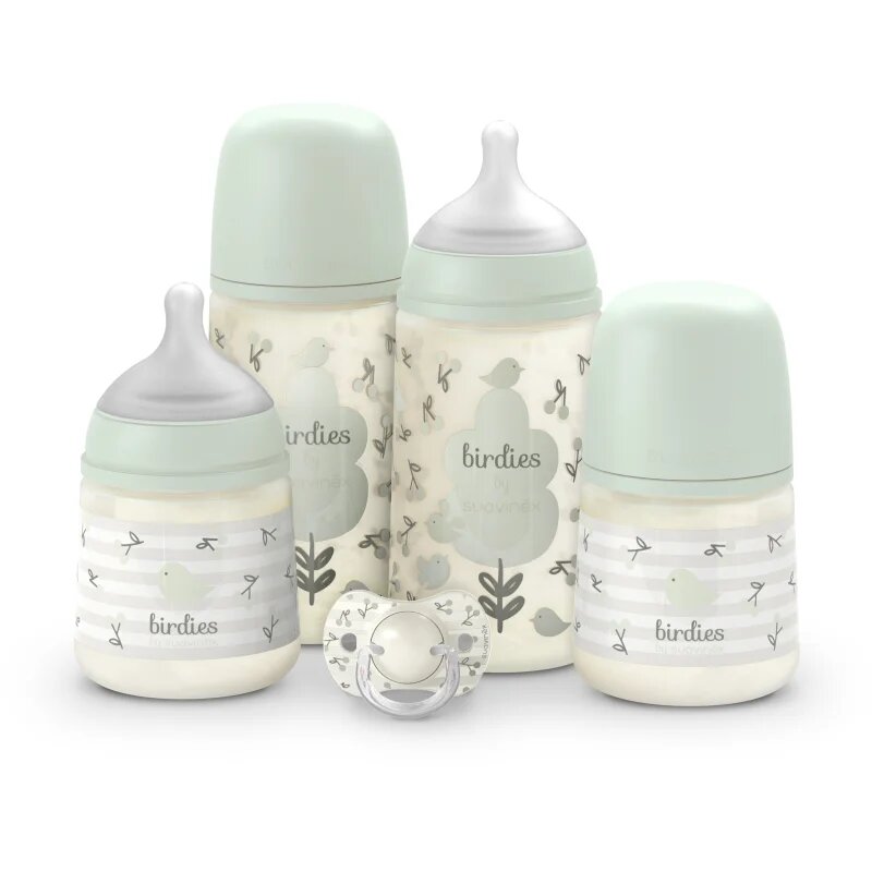 Suavinex Birdies Set sada pro miminka 0m+ Green