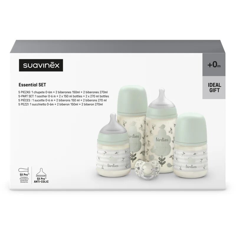 Suavinex Birdies Set sada pro miminka 0m+ Green