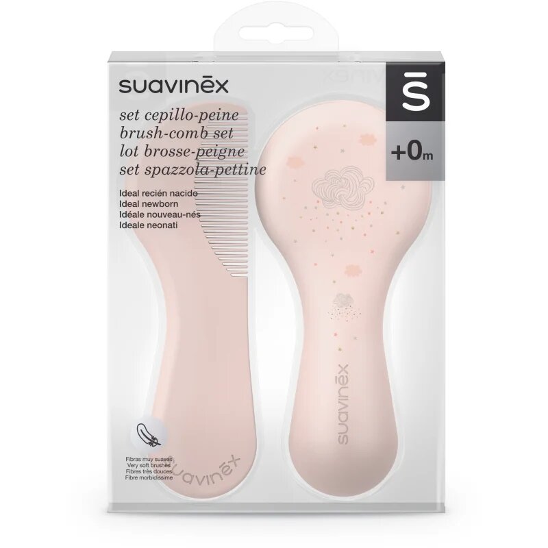 Suavinex Dreams Brush-comb Set sada pro děti od narození Pink 2 ks