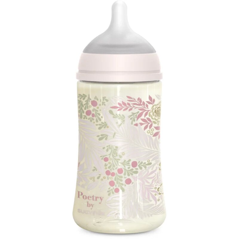 Suavinex Poetry SX Pro Physiological M kojenecká láhev 3 m+ Medium Flow - Pink 1 ks