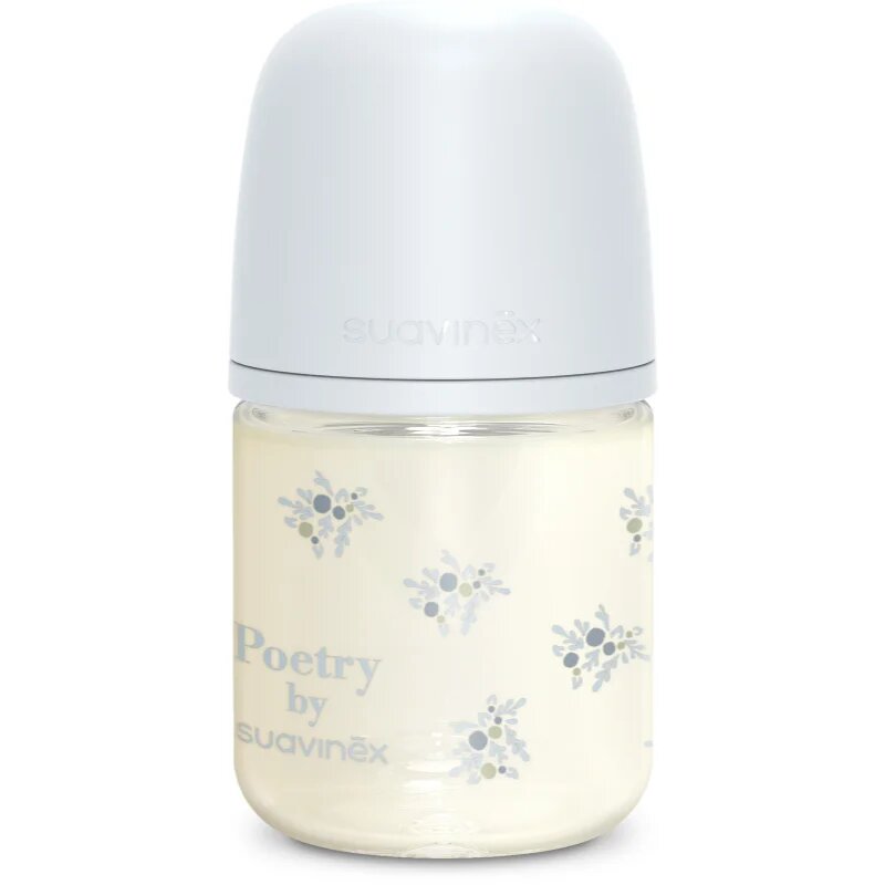 Suavinex Poetry SX Pro Physiological S skleněná kojenecká láhev 0 m+ Slow Flow - Blue 1 ks