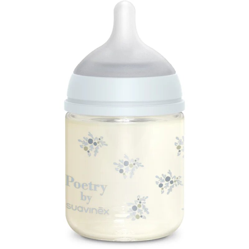 Suavinex Poetry SX Pro Physiological S skleněná kojenecká láhev 0 m+ Slow Flow - Blue 1 ks