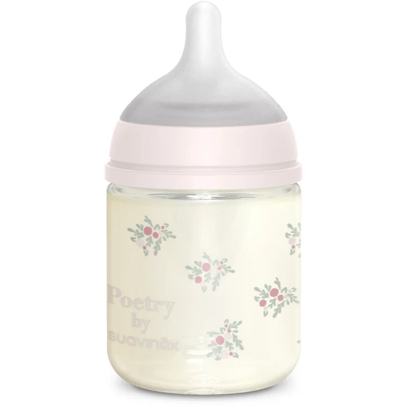 Suavinex Poetry SX Pro Physiological S skleněná kojenecká láhev 0 m+ Slow Flow - Pink 1 ks