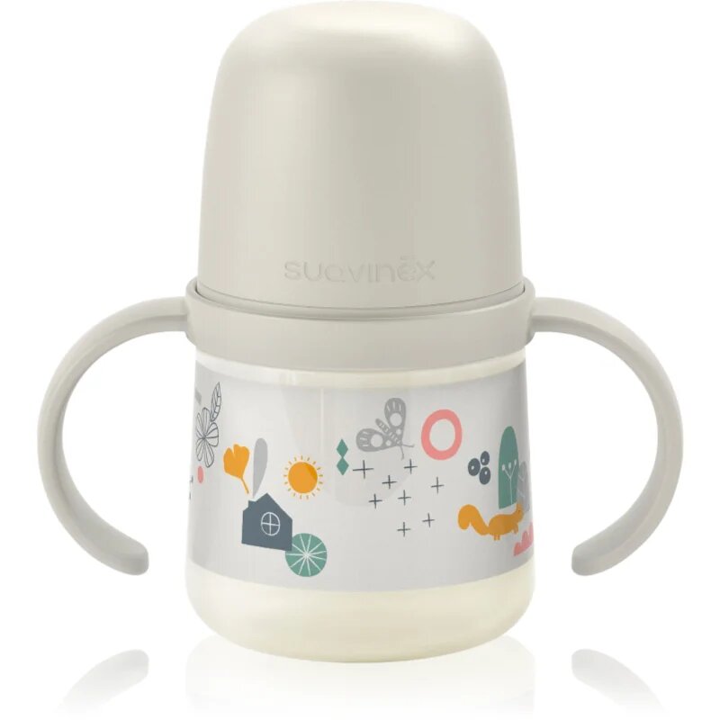 Suavinex Walk First dětská láhev s držadly 6 m+ Cream 1 ks
