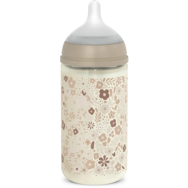 Suavinex Wonderland SX PRO +3 MF dětská láhev Cream-Coloured Flower 240 ml