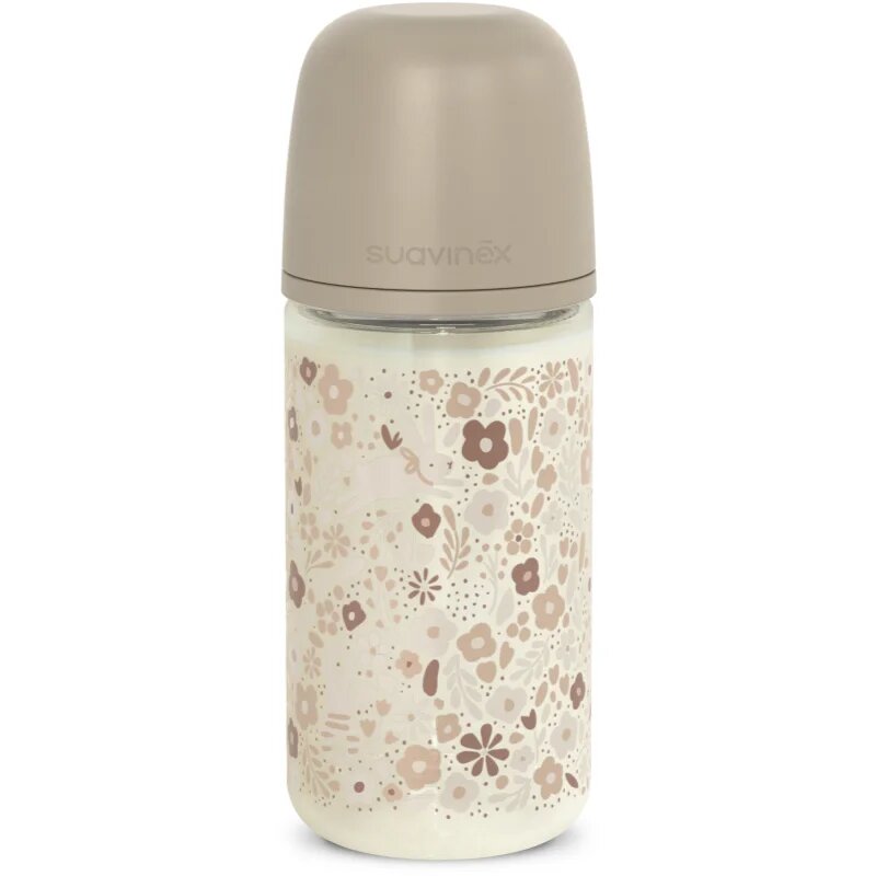 Suavinex Wonderland SX PRO +3 MF dětská láhev Cream-Coloured Flower 240 ml