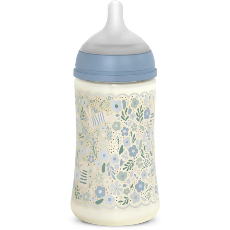 Suavinex Wonderland SX Pro Physiological Anti-Colic kojenecká láhev M Medium Flow 3 m+ Blue Flower 270 ml