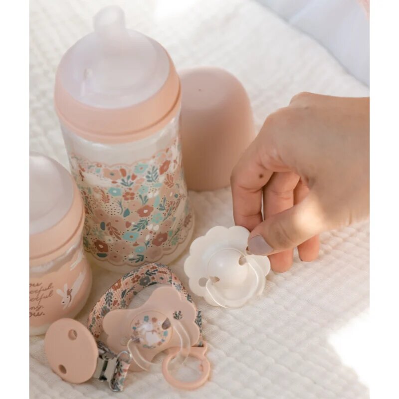 Suavinex Wonderland SX Pro Physiological Anti-Colic kojenecká láhev M Medium Flow 3 m+ Blue Flower 270 ml