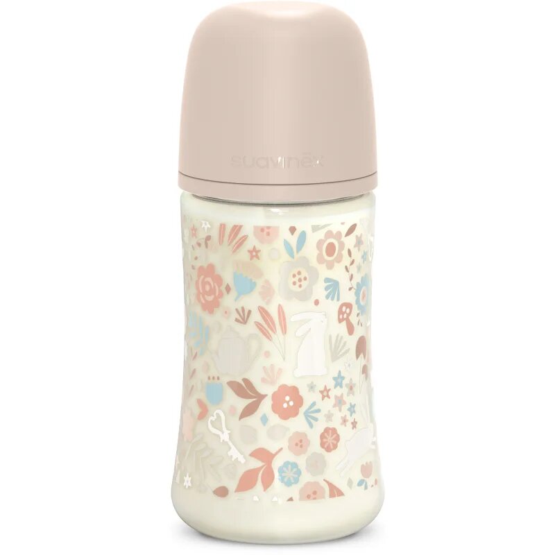 Suavinex Wonderland SX Pro Physiological Anti-Colic kojenecká láhev M Medium Flow 3 m+ Liberty Pink 1 ks
