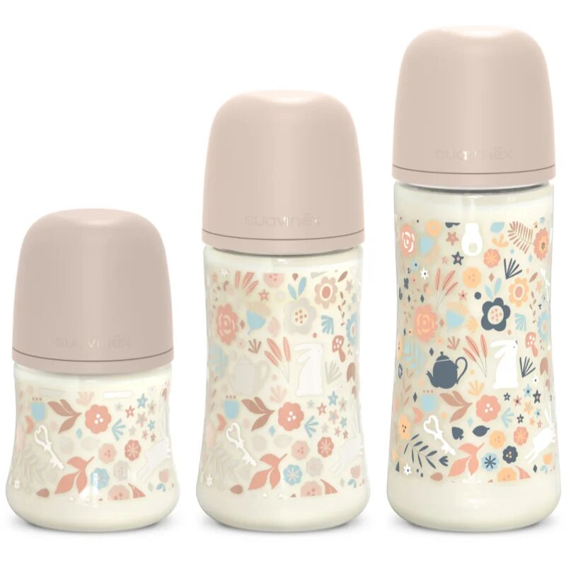Suavinex Wonderland SX Pro Physiological Anti-Colic kojenecká láhev M Medium Flow 3 m+ Liberty Pink 1 ks