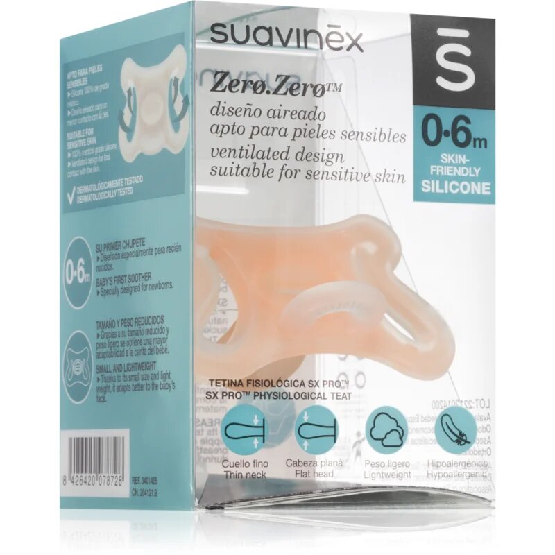 Suavinex Zero Zero Physiological Teat dudlík 0-6 m 1 ks