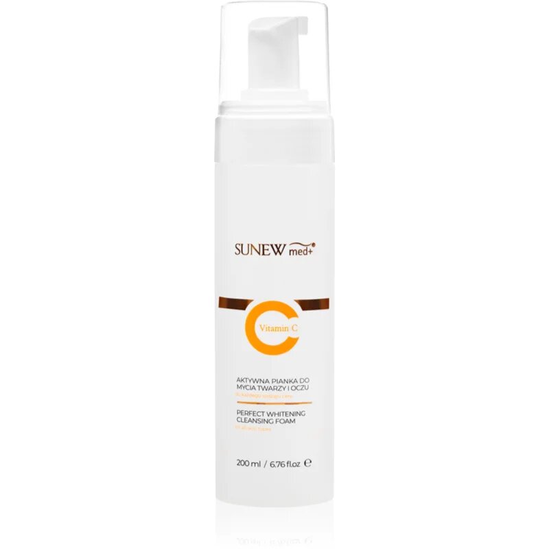 SUNEWMED+ Active Foaming Cleanser Face and Eye Makeup Removal čisticí a odličovací pěna s vitaminem C 200 ml