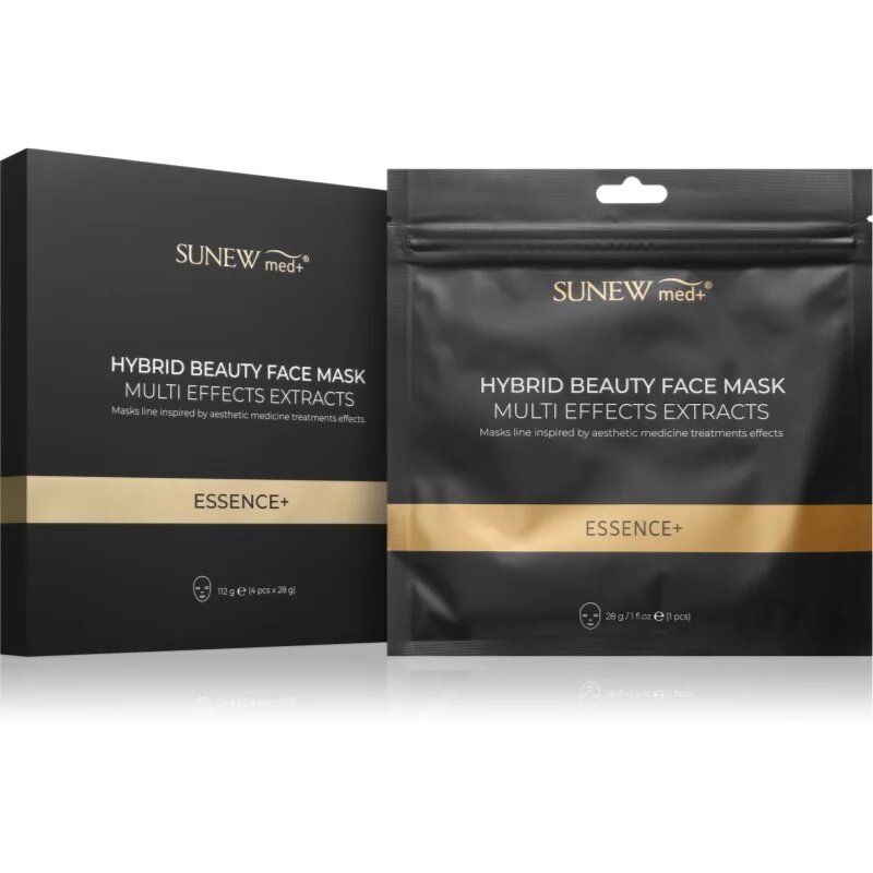 SUNEWMED+ ESSENCE+ Face Sheet Mask with Peptides and Snail Mucin hydratační plátýnková maska s peptidy 4 ks