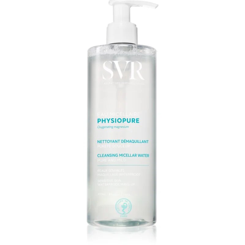 SVR Physiopure Eau Micellaire jemná čisticí micelární voda na obličej a oční okolí 400 ml