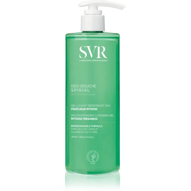 SVR Spirial Deo-Douche čisticí gel na obličej tělo a vlasy pro citlivou pleť 400 ml