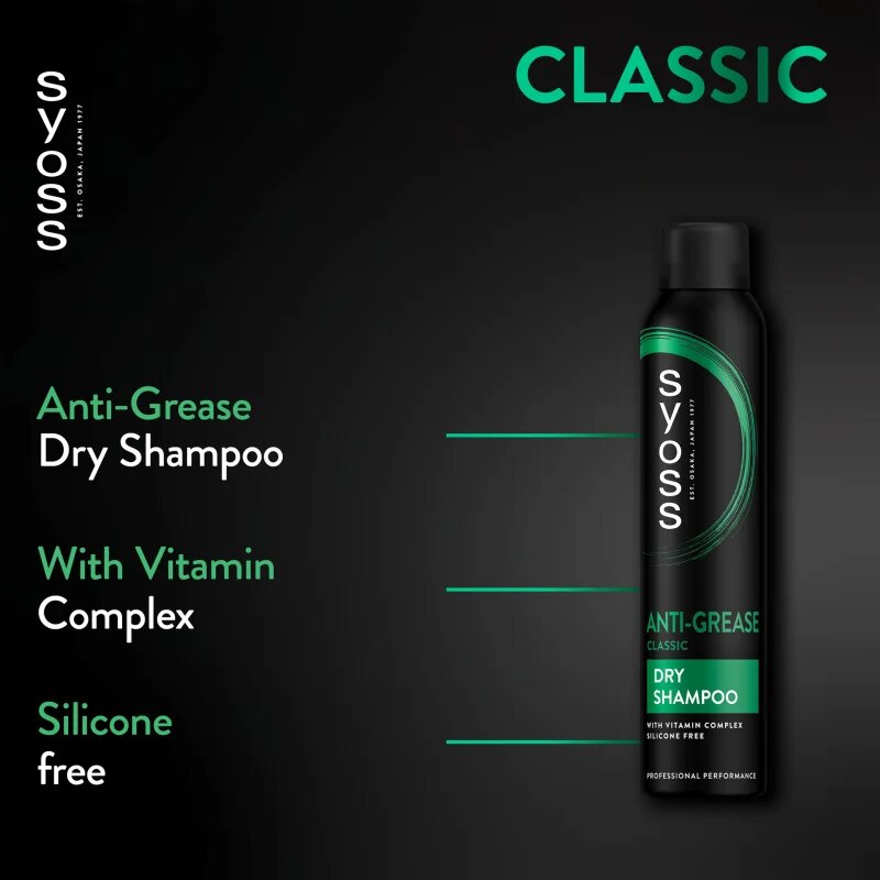 Syoss Anti Grease suchý šampon pro rychle se mastící vlasy 200 ml