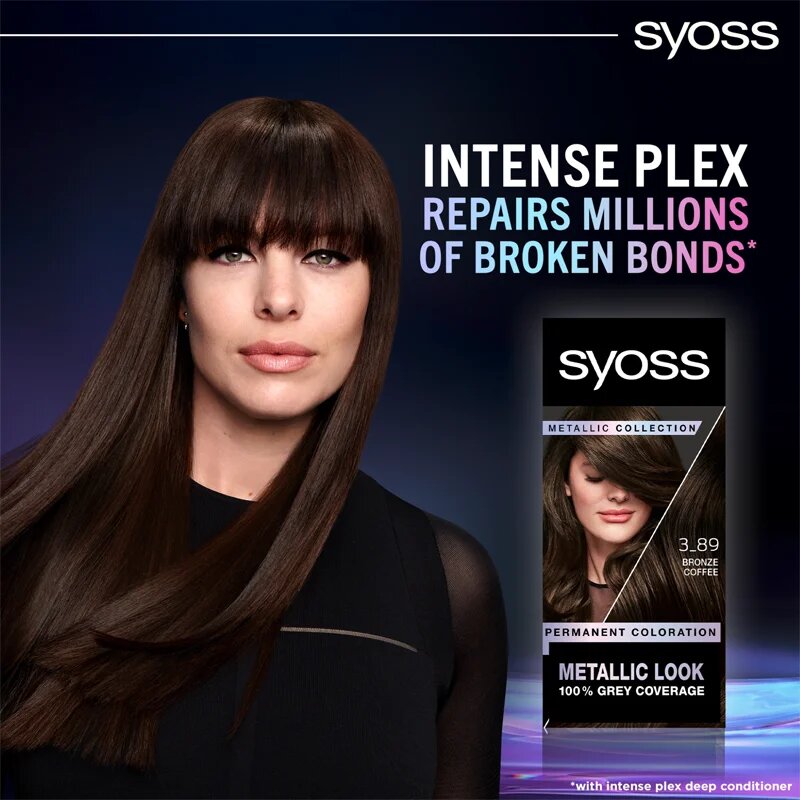 Syoss Color Metallic Collection permanentní barva na vlasy odstín 3-89 Kávově bronzový 1 ks