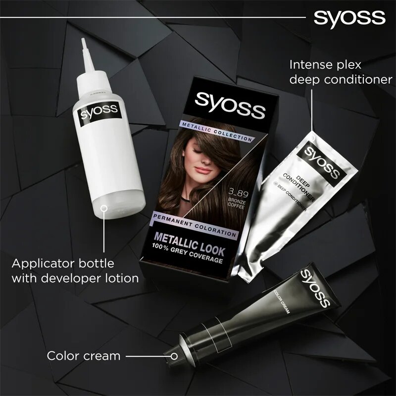 Syoss Color Metallic Collection permanentní barva na vlasy odstín 3-89 Kávově bronzový 1 ks