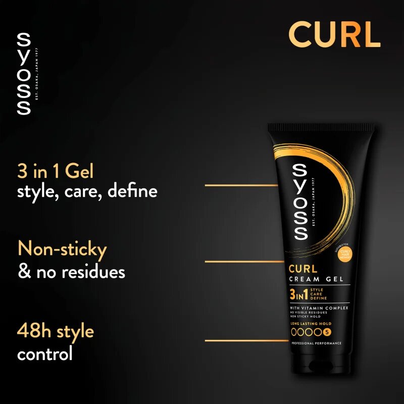 Syoss Curl Cream Gel stylingový krém pro definici vln s gelovou texturou 250 ml