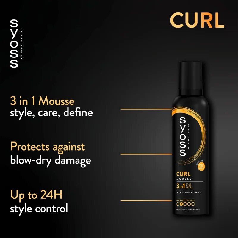 Syoss Curl Mousse pěnové tužidlo pro přirozenou fixaci 250 ml
