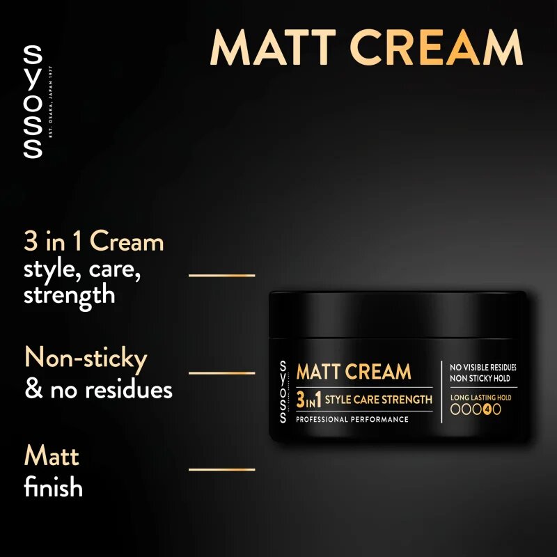 Syoss Matt Cream matující stylingová pasta pro fixaci a tvar 100 ml